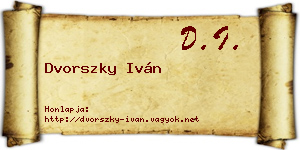 Dvorszky Iván névjegykártya
