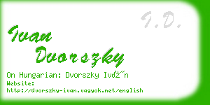 ivan dvorszky business card